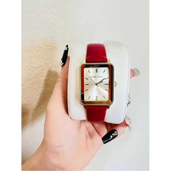 Đồng Hồ Anne Klein nữ dây đỏ case 26mm