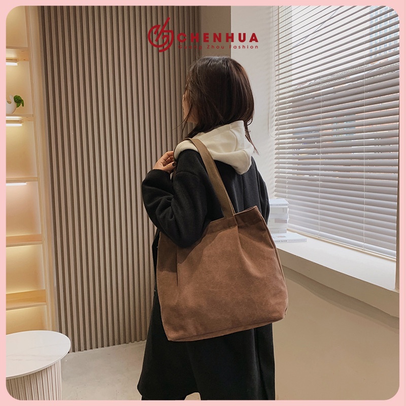 Túi đeo vai ChenHua basic túi xách nữ vải canvas a4 đi chơi du lịch phong cách ulzzang hàn quốc đẹp TX149