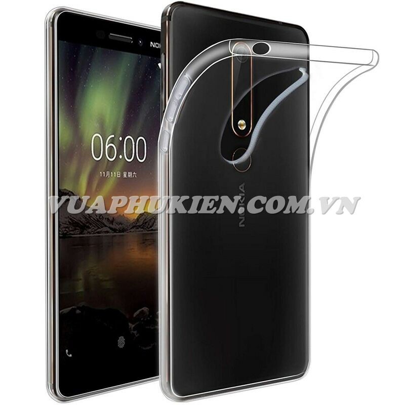 Ốp lưng cho Nokia 6 / Nokia 6  / Nokia 6.1  Silicone dẻo trong suốt loại A+ siêu mỏng 0,5 mm