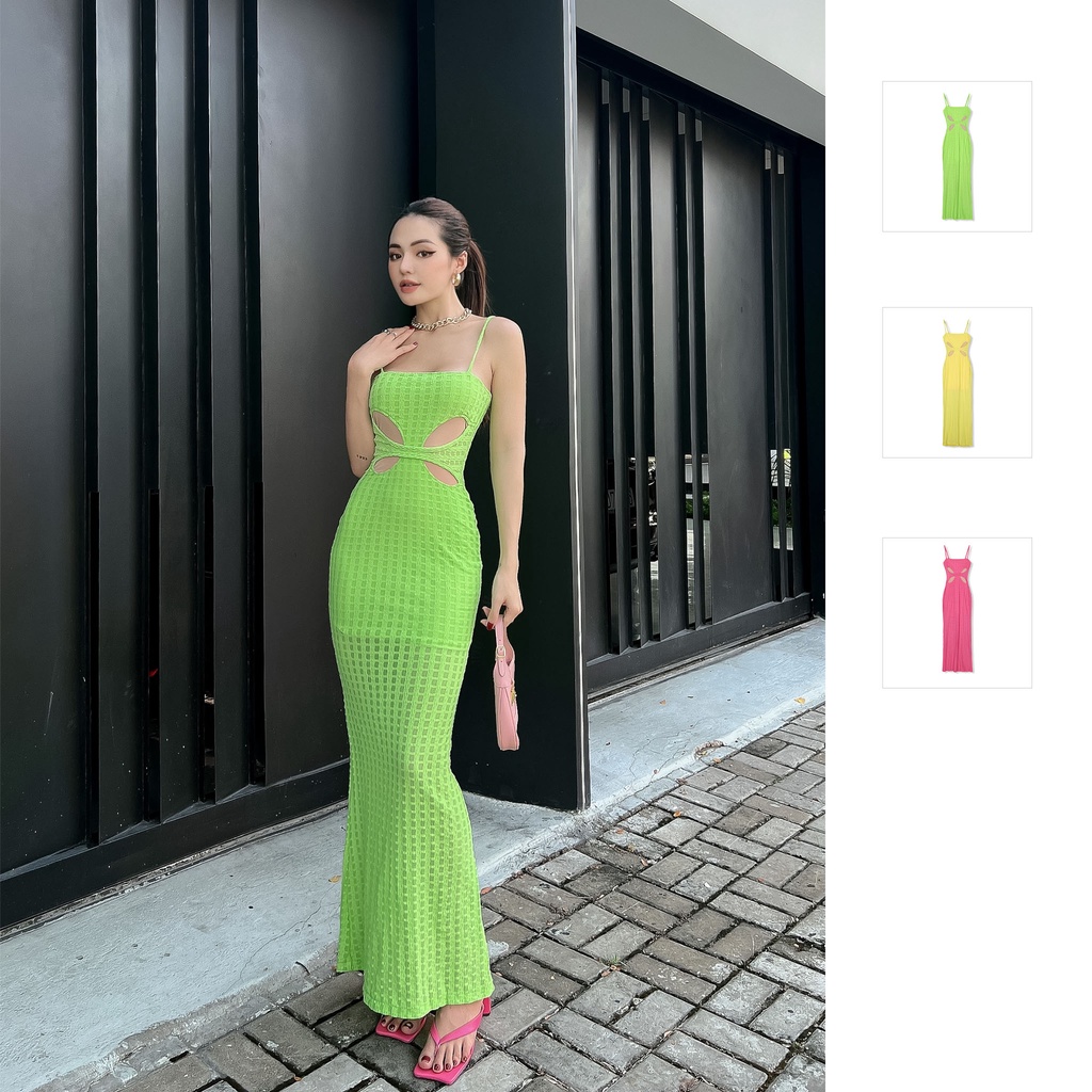 Đầm Maxi Nữ Cut Out Butterfly , Chất Vải Thun Pique Thoải Mái , WDD000205,Somehow