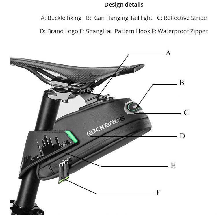 Rockbros Túi Đựng Đồ Dùng Chống Thấm Nước Gắn Yên Sau Xe Đạp Leo Núi Tiện Dụng