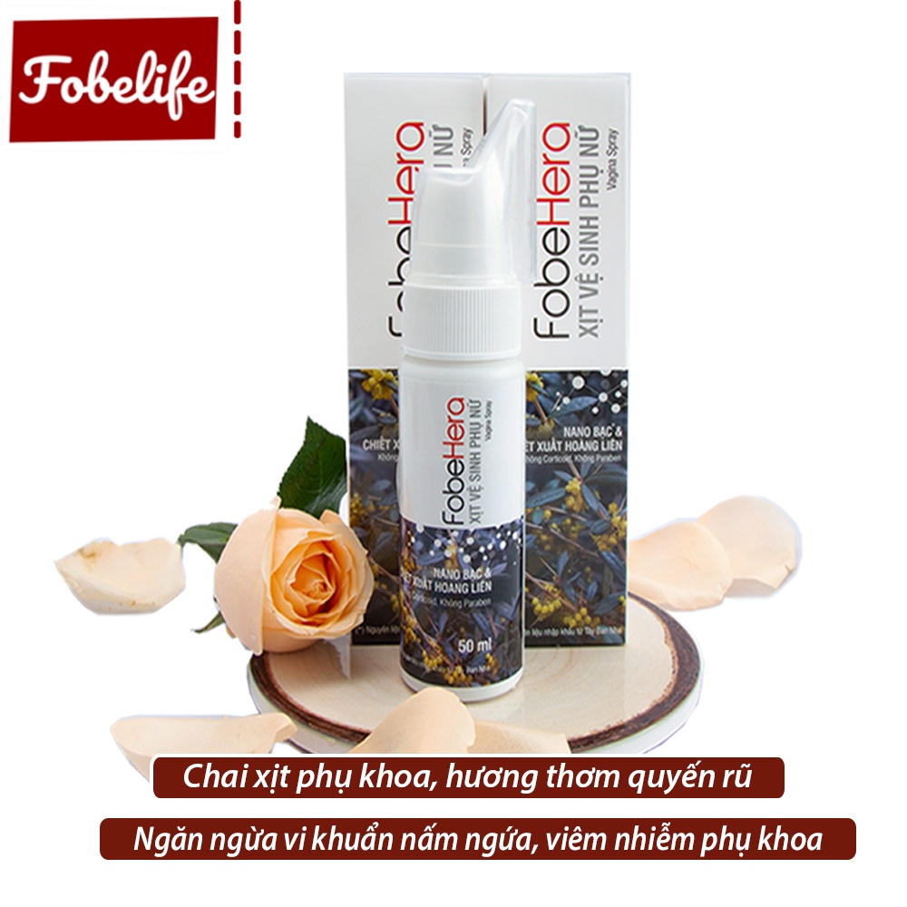 Xịt Phụ Khoa Kháng Khuẩn Vùng Kín, Dưỡng Da Mền Mại FOBE HERA ( 50ml) Đạt chuẩn GMP
