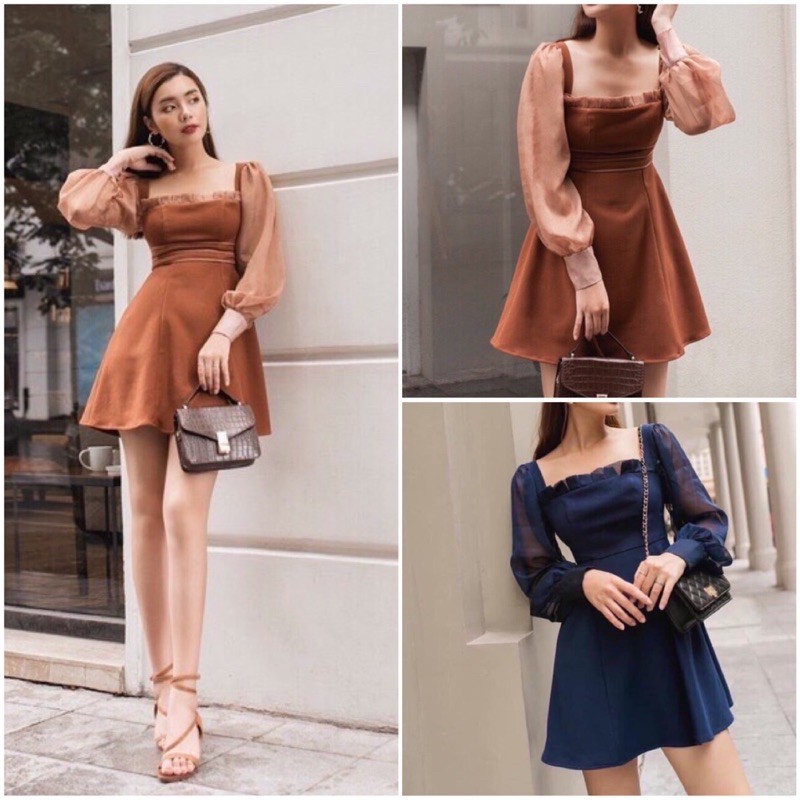 ❤️ĐẦM CỔ U TAY VOAN XOÈ CỰC SANG❤️