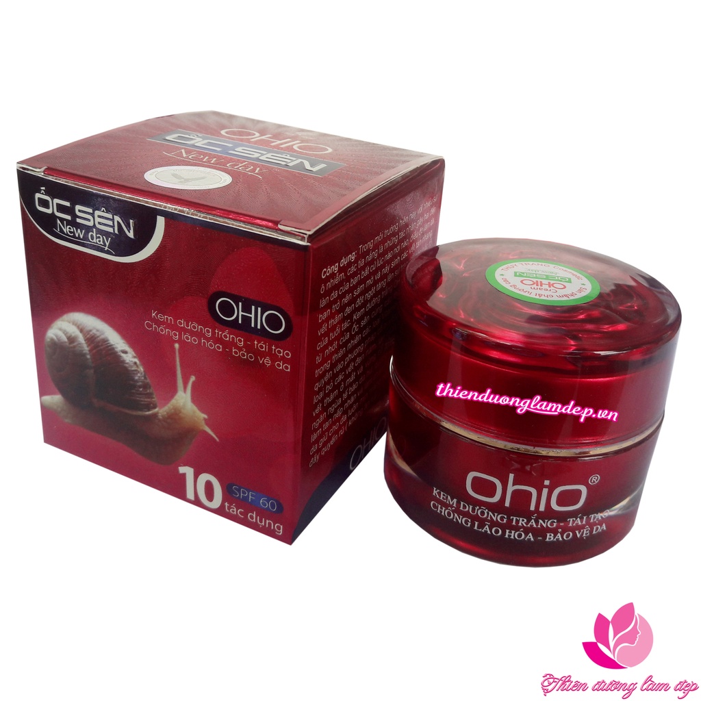 Kem dưỡng trắng - Tái tạo - Chống lão hóa - Bảo vệ da 10 tác dụng Ốc Sên OHIO New Day (30g)