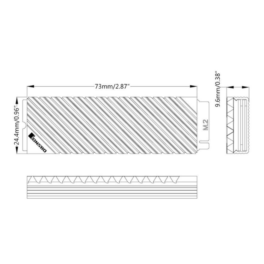 Tản nhiệt Jonsbo cho NVMe M2 2280 SSD Nhôm