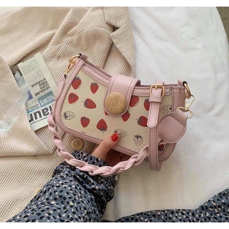 Túi đeo chéo- kẹp nách hoạt tiết dễ thương kiểu dáng hàn quốc full 4 màu hot trend( ảnh thật cuối)