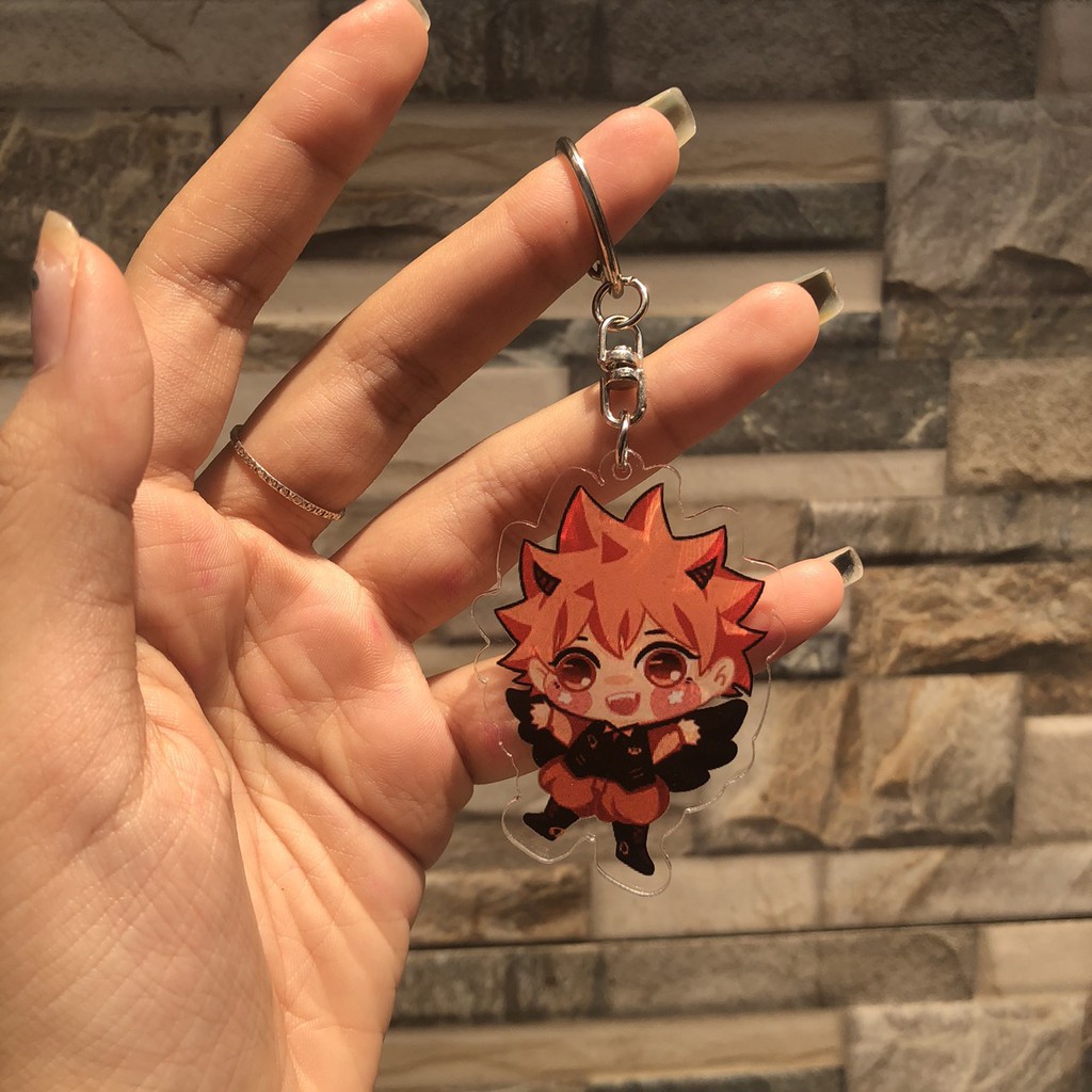 ( Mica trong acrylic ) Móc khóa HAIKYUU!! CHÀNG KHỔNG LỒ TÍ HON quà tặng xinh xắn dễ thương in hình anime chibi