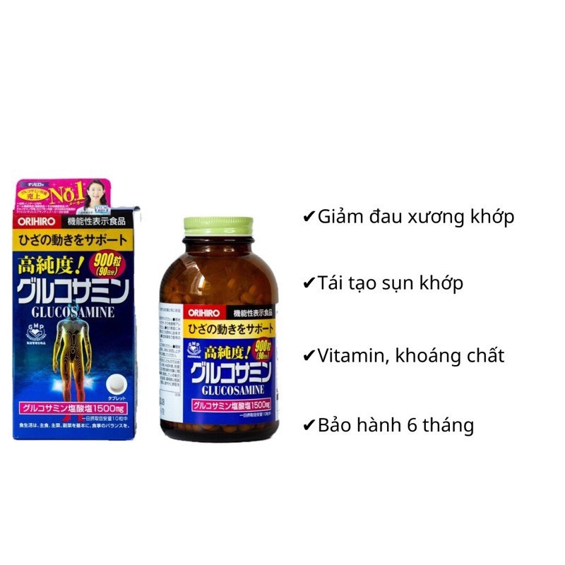 Viên uống bổ sung Glucosamine ORIHIRO Nhật Bản , viên uống giảm đau xương khớp 360 - 900 - 950 viên