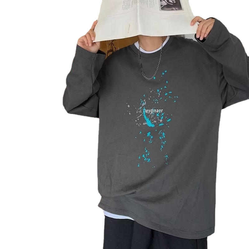 Áo Thun Tay Dài Dáng Rộng In Chữ Phong Cách Hip Hop Thời Trang Cho Nam Và Nữ Size M-5XL