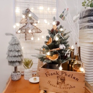 Cây thông Noel decor [cam, quế, thông sấy khô. dây đèn đom đóm]