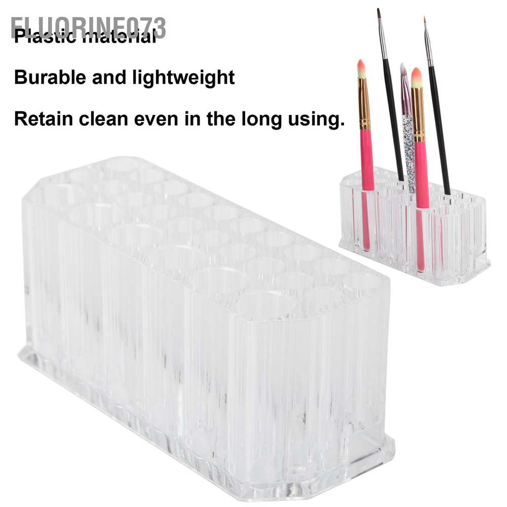 Kệ đựng cọ trang điểm acrylic trong suốt 26 lỗ bút kẻ mắt hộp lưu trữ bút chì kẻ lông mày hoàn thiện giá đỡ 【Fluorine073】