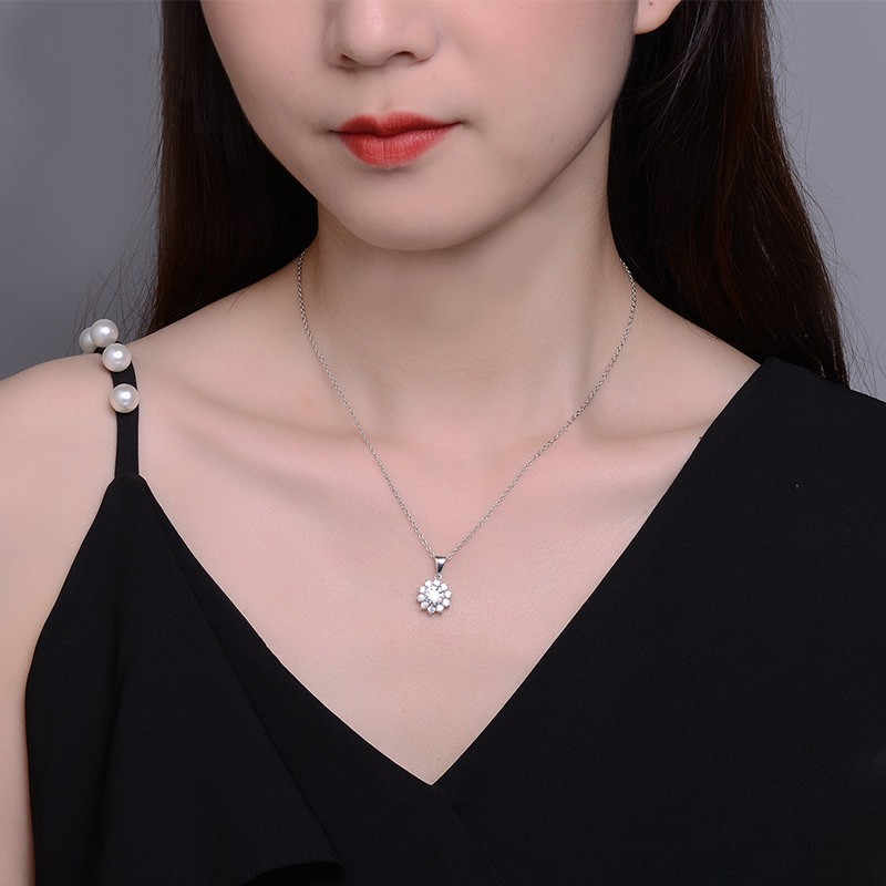 Vòng Cổ Bạc, Dây Chuyền Bạc Mặt Bông Hoa Nhỏ TNC JEWELLERY