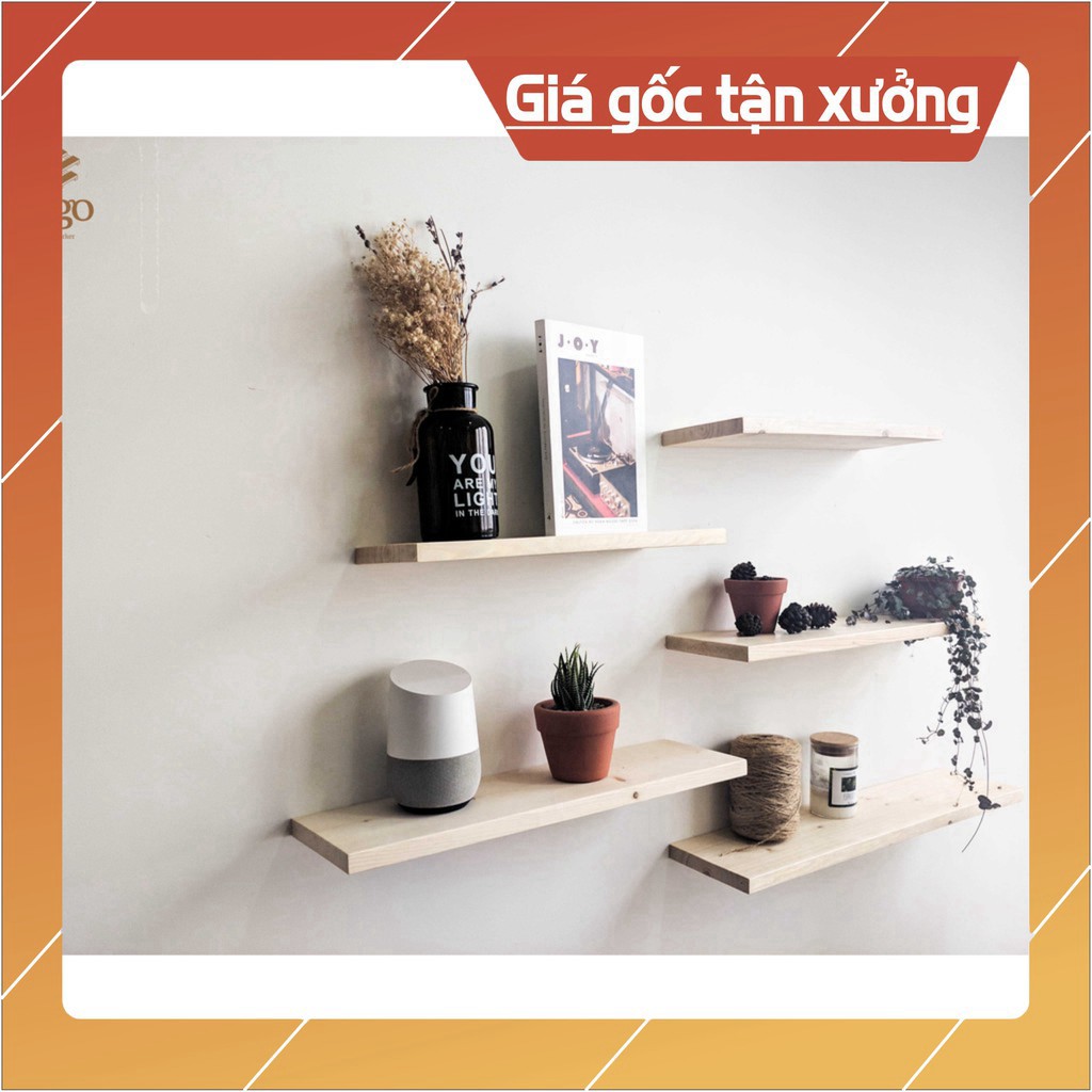 Bộ kệ gỗ treo tường thanh ngang rộng 15cm decor/ Giá gắn tường decor trang trí nhà cửa bền đẹp