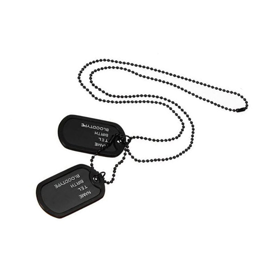 Vòng cổ Quân Đội 2 Mặt Thẻ Màu Đen N045