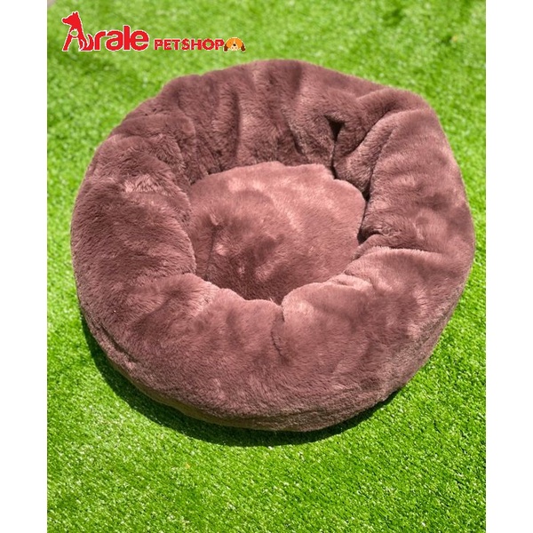 [ Hình thật ] Ổ nệm tròn nhung mềm mại, êm ái , giữ ấm cho chó mèo cao cấp, dễ thương, đáng yêu