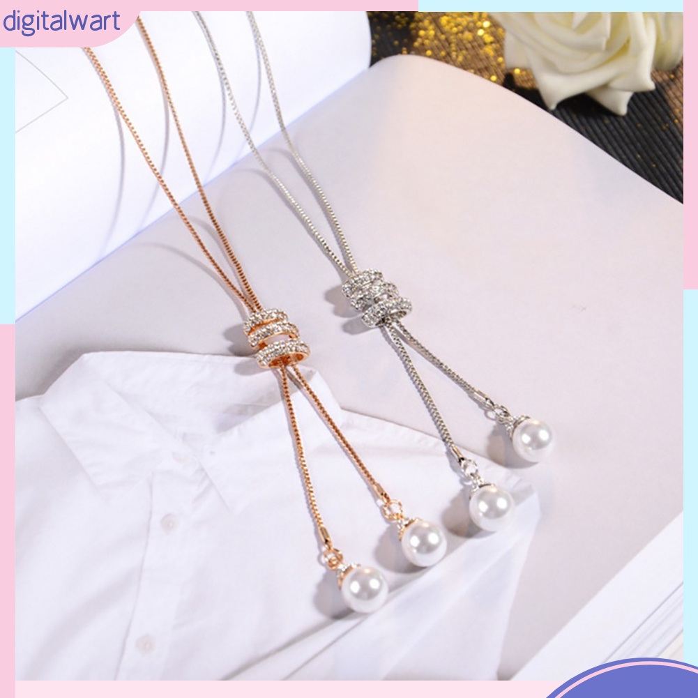 Dây Chuyền Dài Đính Ngọc Trai Nhân Tạo Thời Trang Cho Nữ