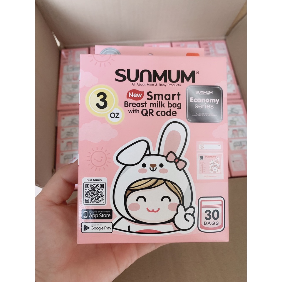 [Tem phụ-Date 2028]Túi Trữ Sữa Sunmum Chính Hãng An Toàn Tiện Lợi 100,150,250ml Babibu - TTSS