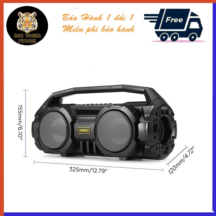 [âm thanh to]Loa Bluetooth Kimiso KM-S1/S2 - 2 Bass Cực Mạnh, Tặng kèm 1 Micro Có Dây Hát Karaoke