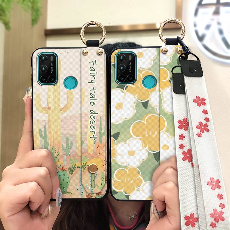 Ốp điện thoại chống bụi bẩn in họa tiết hoa tùy chọn kèm dây đeo ngón tay dành cho Vsmart Joy4