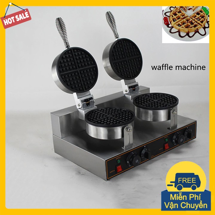 Máy chuyên làm các loại bánh tổ ong, bông lan, waffle khuôn đôi