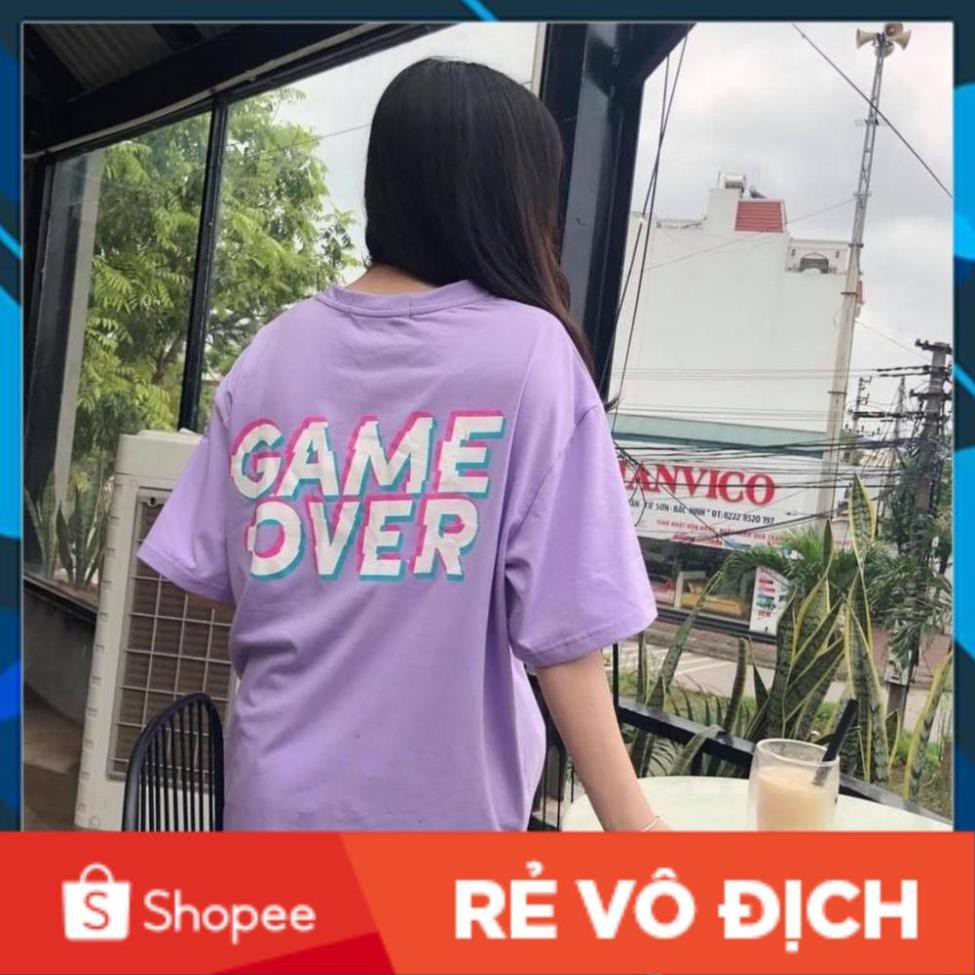 [RẺ VÔ ĐỊCH]  Áo Thun GAME OVER Tím Unisex