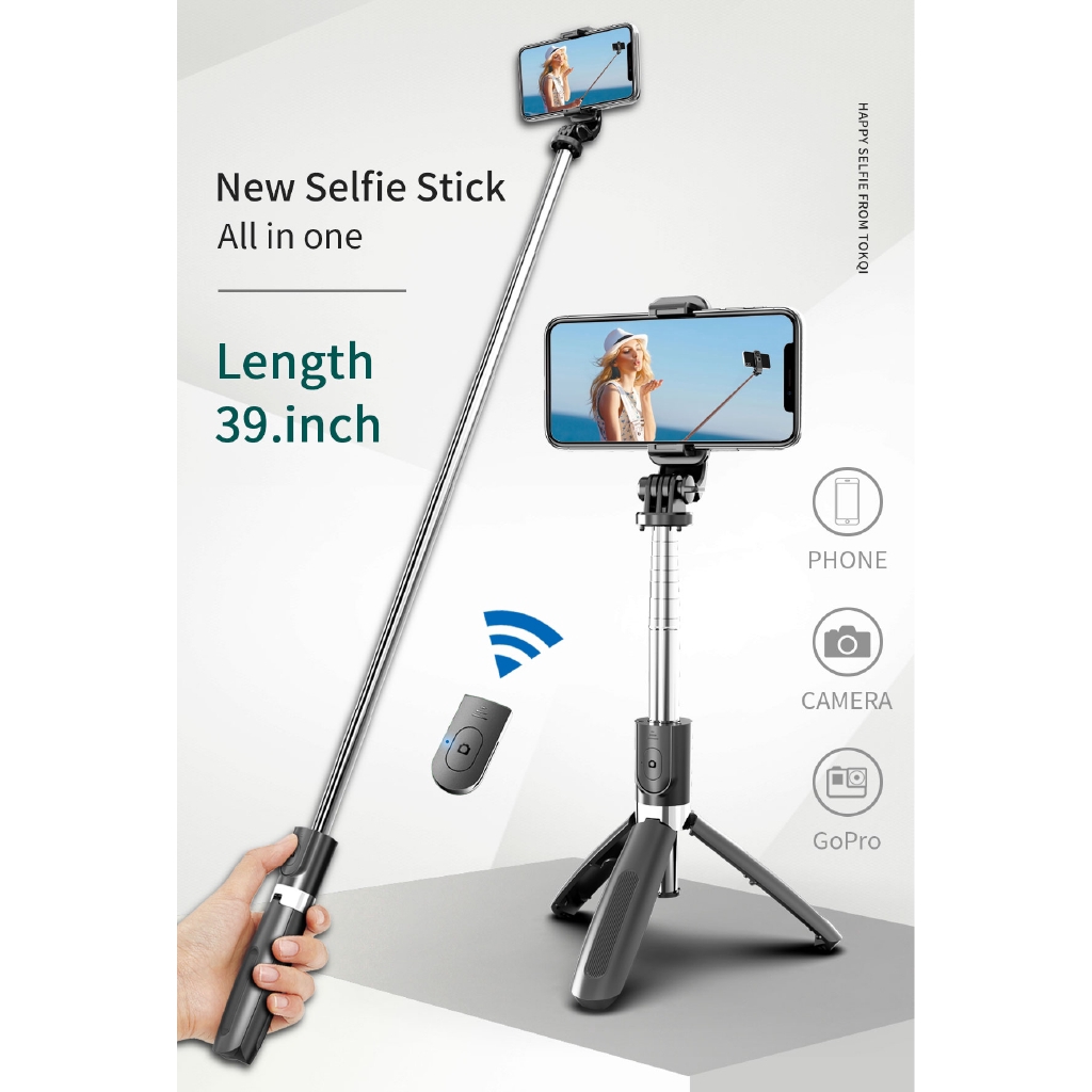 Gậy Chụp Ảnh Selfie TL2 Kết Nối Bluetooth, Gậy selfie blutooth có thể xoay ngang dọc,Kéo dài 100cm | WebRaoVat - webraovat.net.vn