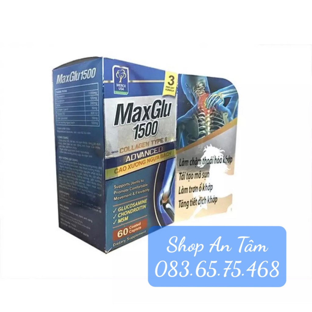 MaxGlu 1500 hỗ trợ xương khớp (hộp 60 viên)