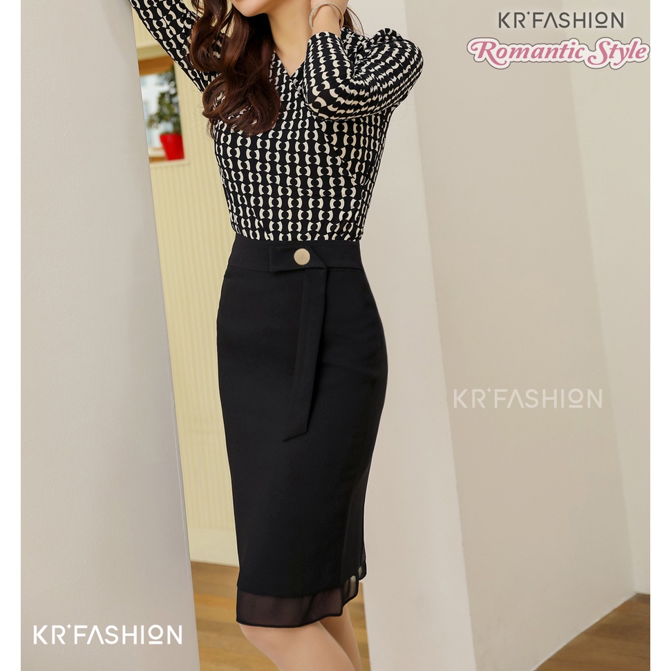 Chân váy công sở thiết kế vạt trước SK2110 KRFashion nữ xinh xắn váy Hàn Quốc đẹp | BigBuy360 - bigbuy360.vn