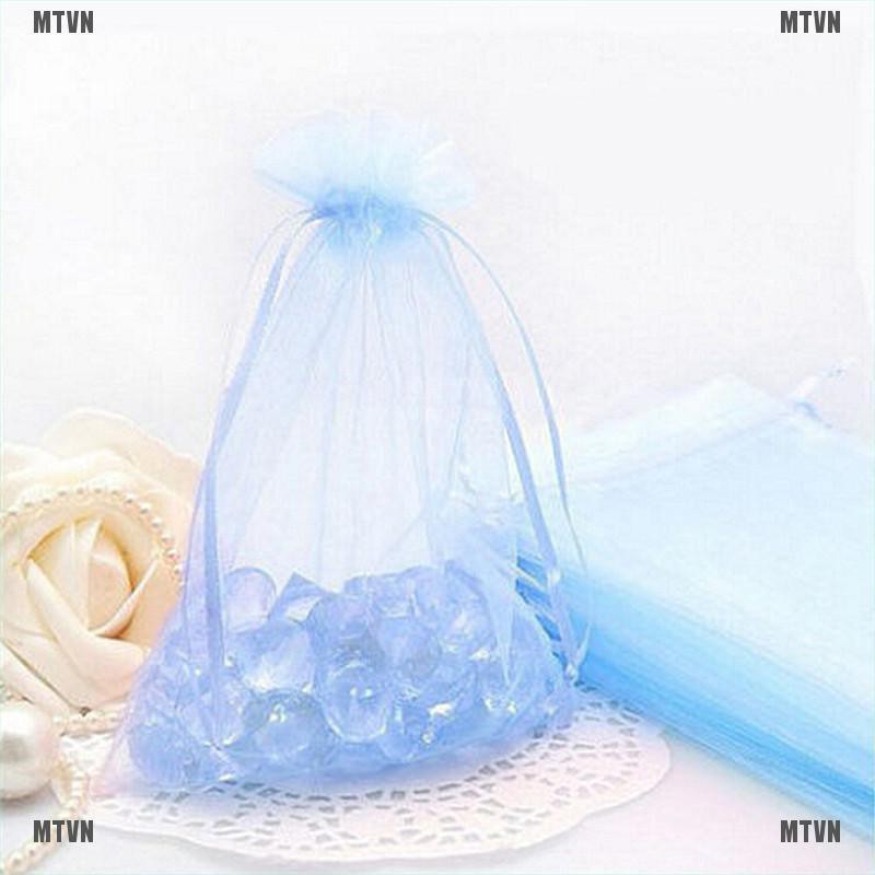 Bộ 50 túi lưới đựng bánh kẹo/trang sức bằng Organza cho dịp đám cưới