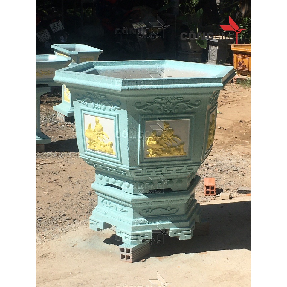 KHUÔN CHẬU LỤC GIÁC 80 KÈM CHÂN ĐÔN