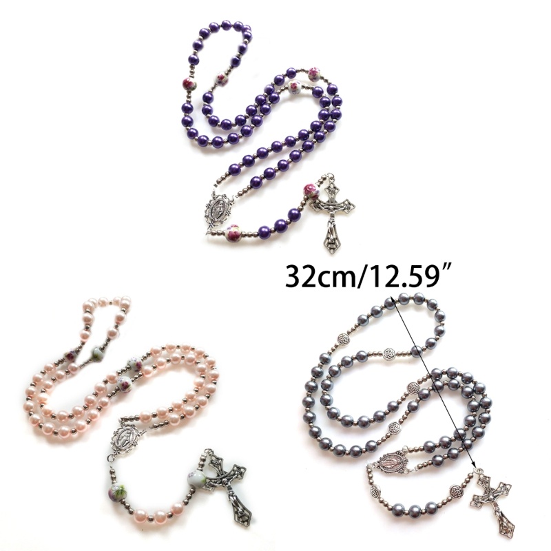 Vòng cổ Mặt Đá Rosary Phong Cách Vintage Charms