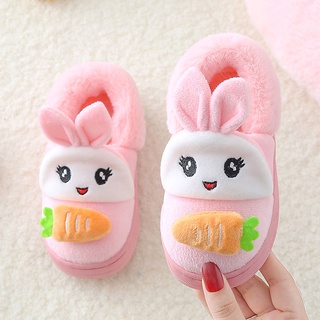 Good Things [Phong Cách Gia Đình] Dép Cotton Lông Thỏ Dày Dặn Thoáng Khí Chống Trượt Mùa Đông Cho Trẻ Em 2021