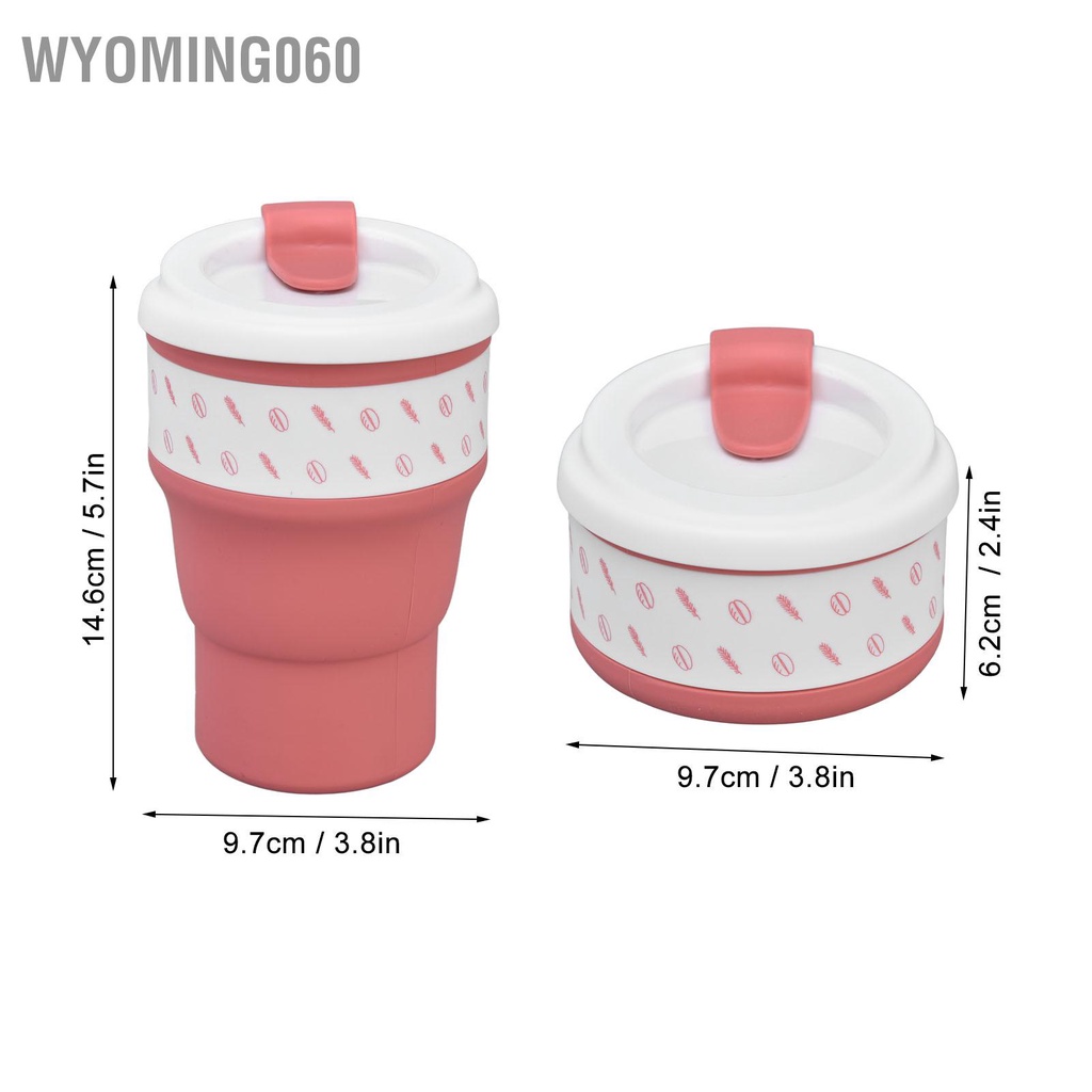 [Hàng Sẵn] Silicone Collapsible Traval Cup gấp cà phê cốc di động có thể tái sử dụng với【Wyoming060】