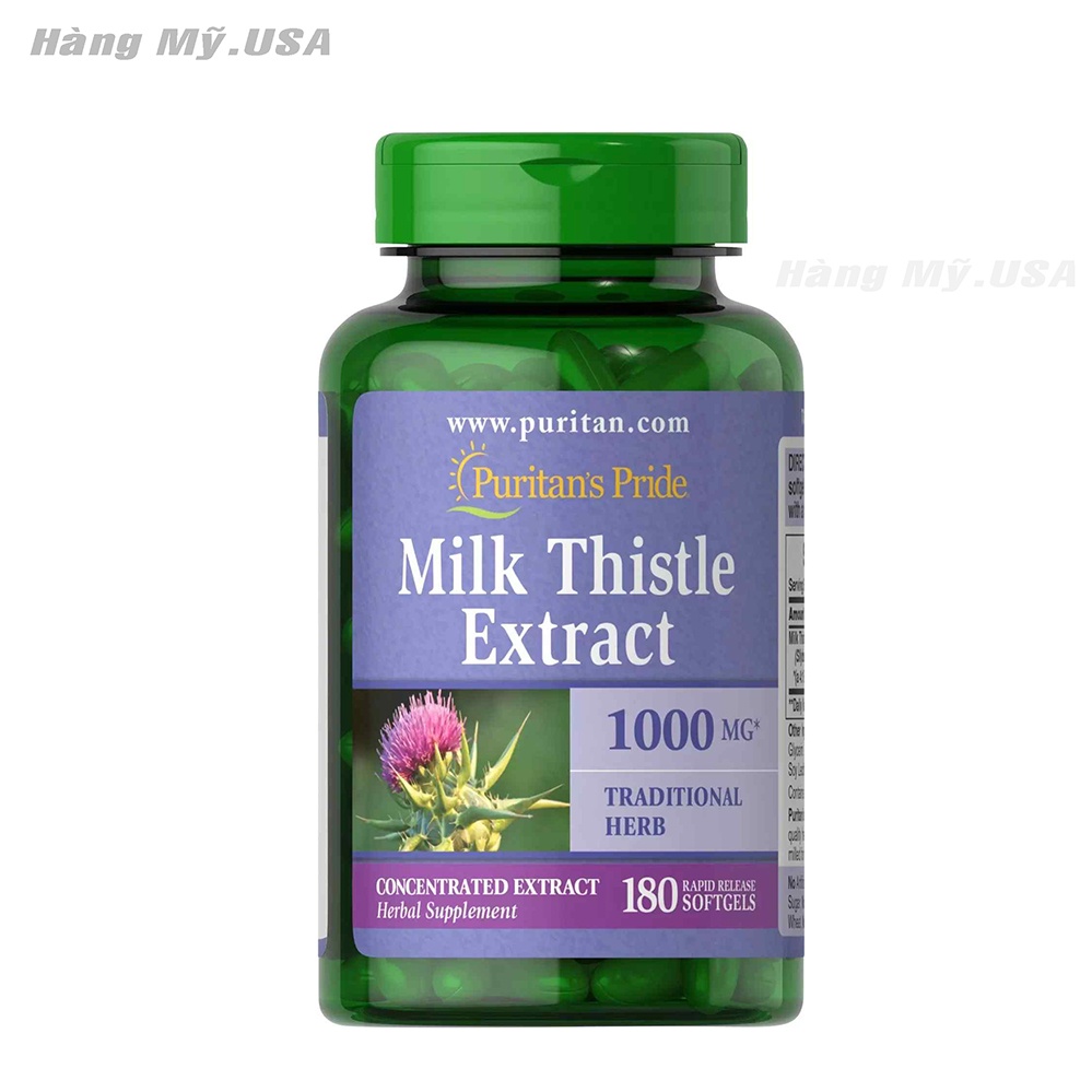 Milk Thistle Extract 180 viên-Bổ gan, thải độc gan chiết xuất từ cây Kế Sữa của Mỹ