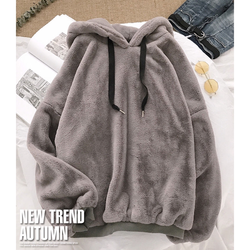 Áo sweater lót nhung dài tay phong cách thu đông dành cho nữ | BigBuy360 - bigbuy360.vn