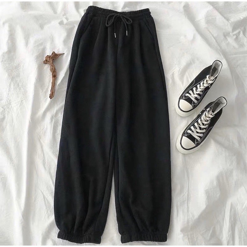 [ Ảnh Thật ] Quần Jogger Nỉ Dày Ống Rộng Bo Gấu Cực Năng Động | BigBuy360 - bigbuy360.vn