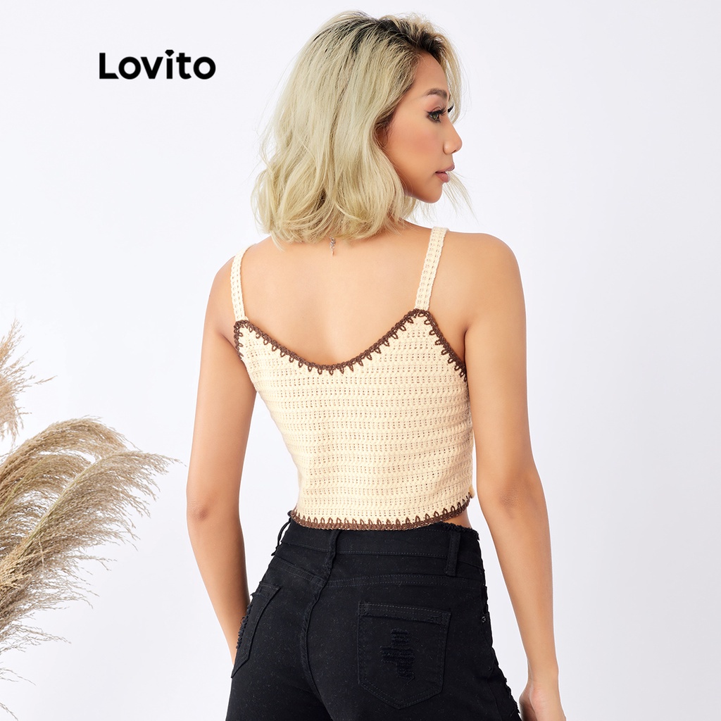 Lovito Cây Boho Thêu Tương PhảN ĐườNg ỐNg Đan Tops L22Ed064 (NhiềU Màu)