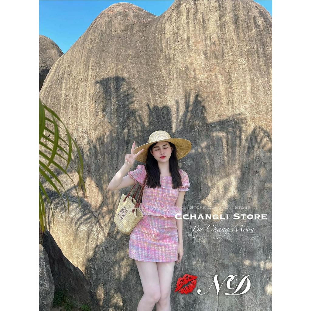 Set kẻ hồng hot hit 2 dáng ngắn và dài hàng QC