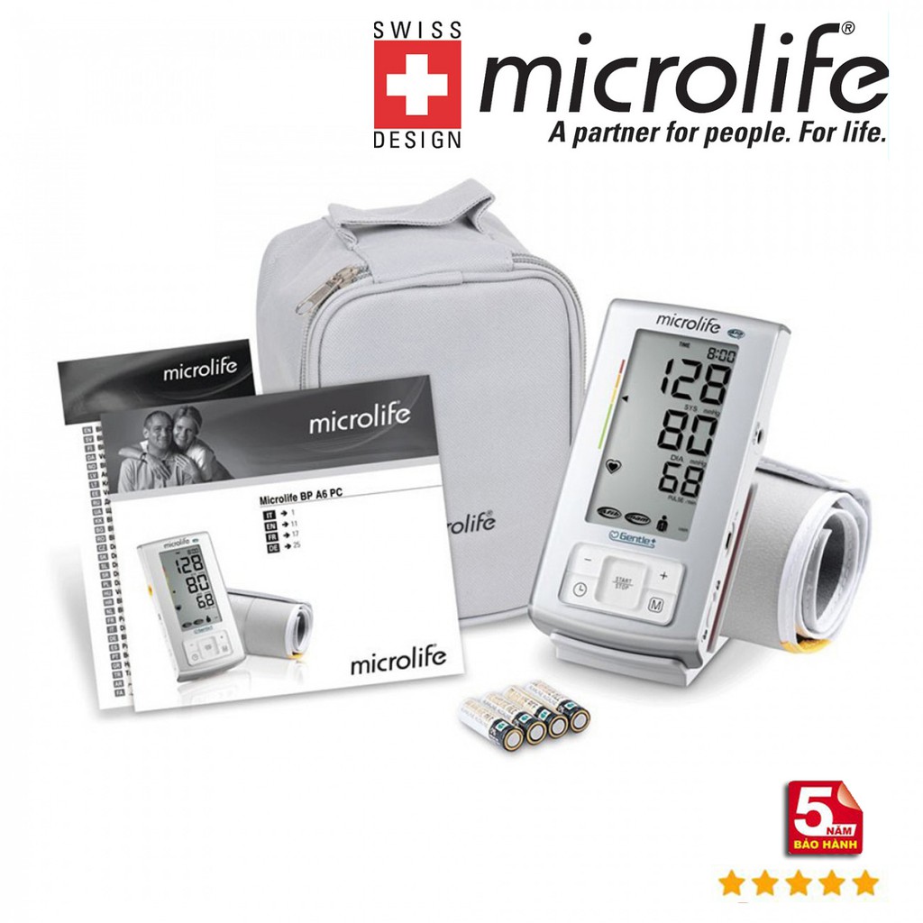 Máy đo huyết áp bắp tay Microlife BP A6 Basic - Công Nghệ Thụy Sĩ, Bảo Hành 5 Năm