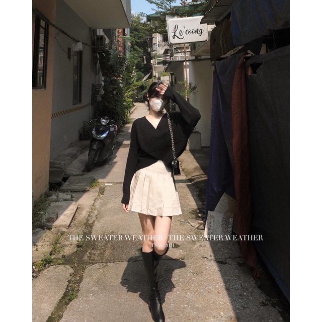 (Kèm CLIP THẬT) Áo len dài tay vạt chéo QC loại 1 | BigBuy360 - bigbuy360.vn