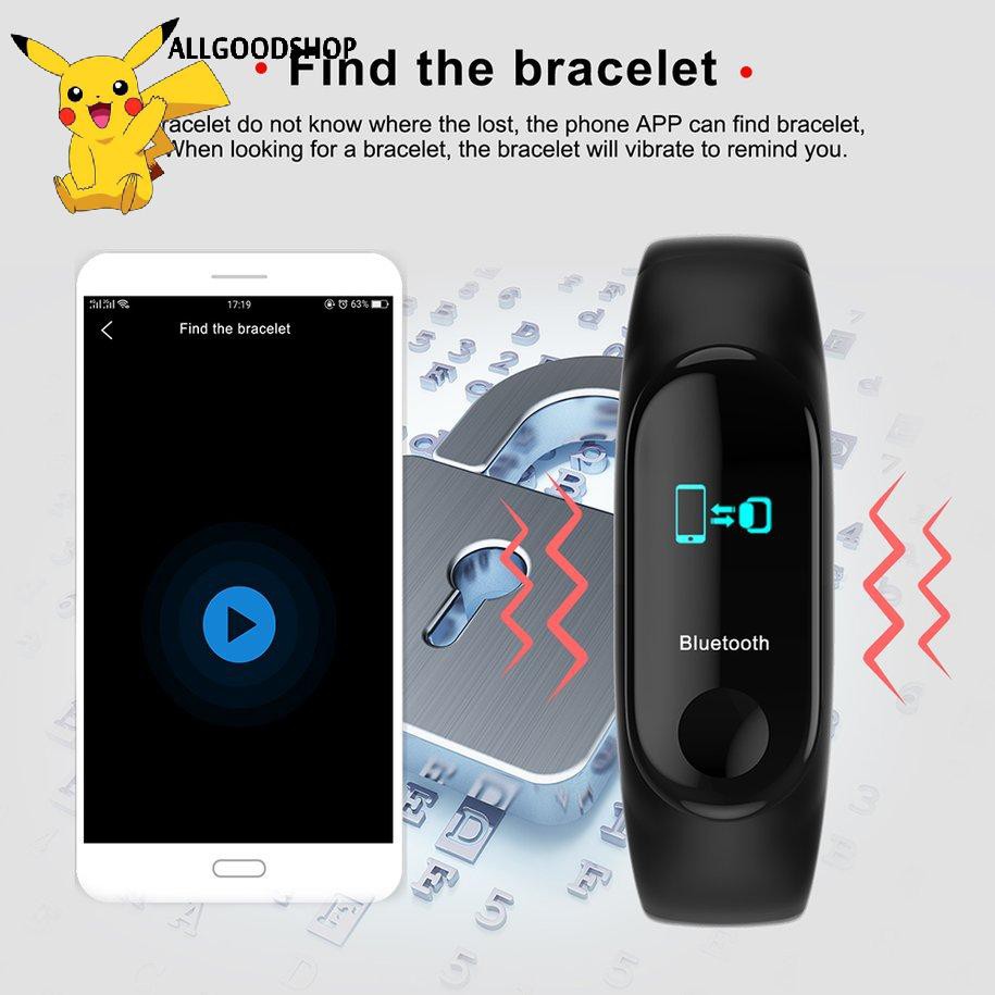 Bộ Đồng Hồ Thông Minh M3 Chống Nước Ip68 Giám Sát Nhịp Tim