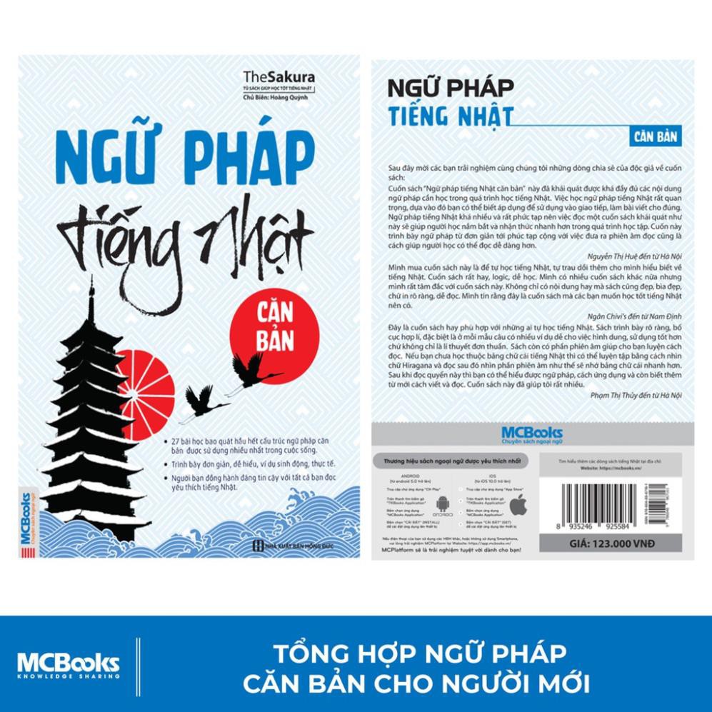 Sách - Ngữ Pháp Tiếng Nhật Căn Bản - Dành Cho Người Mới Bắt Đầu [MCBOOKS]