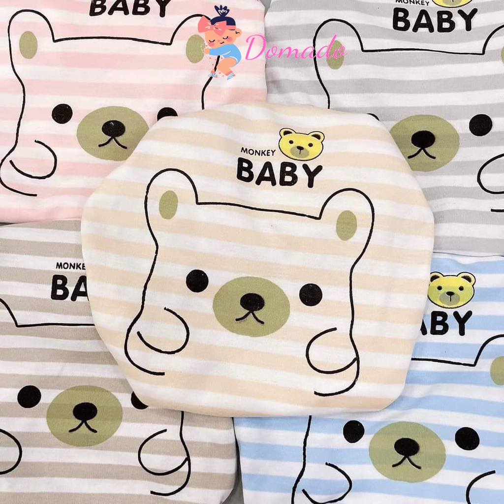 Bộ quần áo dài tay thu đông cho bé trai bé gái chất cotton nỉ in hình gấu dài ấm DOMADO BDT09