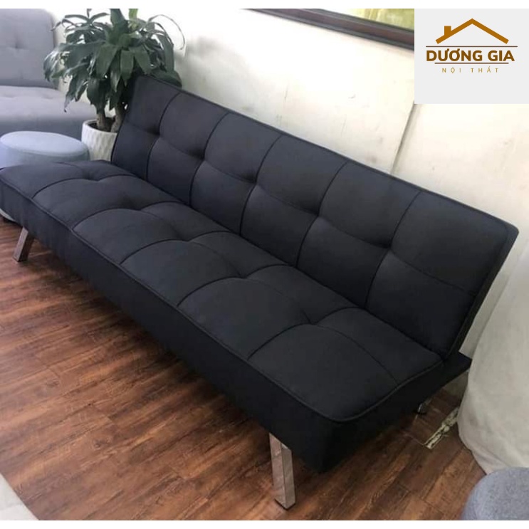 Sofa bed chân inox - sofa giường đa năng - vải bố - da