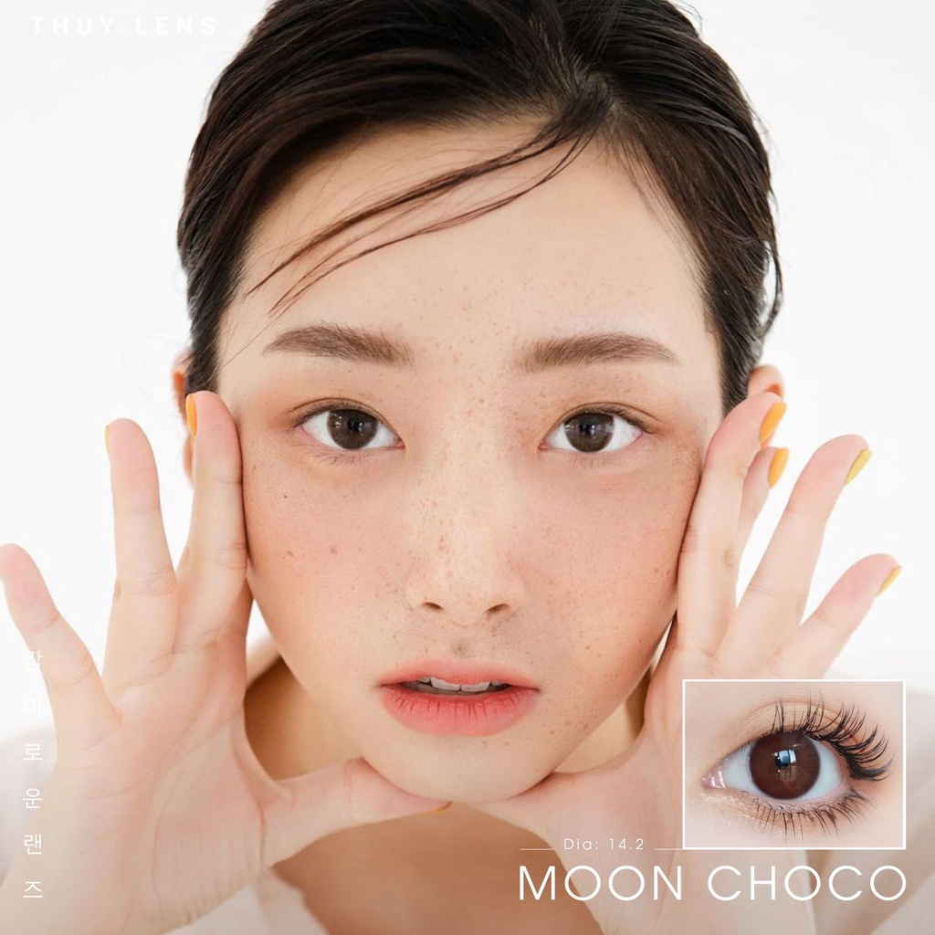 Lens Cận Màu Nâu Tự Nhiên Thúy Lens Moon Choco Nội Địa Hàn Quốc