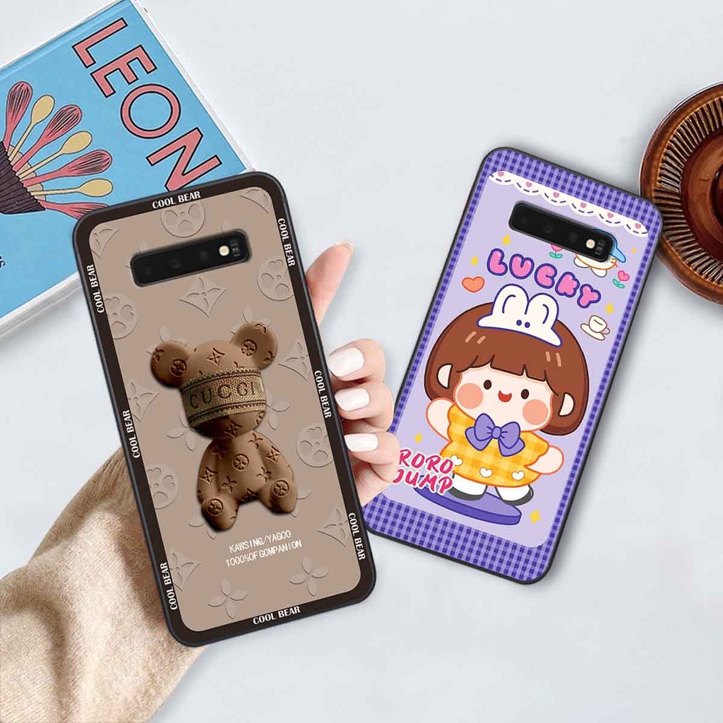 Ốp Samsung S10 / S10 5G / S10 Plus / S10+ bear brick, gấu đáng yêu, dễ thương