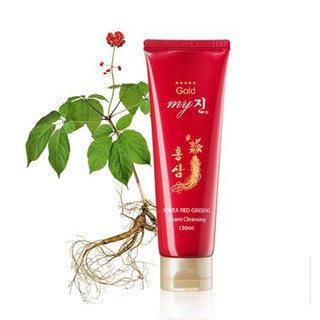 Sữa rửa mặt tạo bọt dưỡng ẩm cho da nhạy cảm, làm trắng da, chống nhăn, chống lão hóa sâm đỏ My Gold Hàn Quốc 130ml