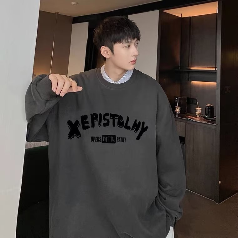 Áo Sweater Cổ Tròn Dáng Rộng In Chữ Thời Trang Cho Nam Và Nữ Size M-5XL