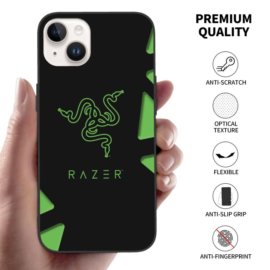 Ốp Điện Thoại In Logo Razer Thời Trang Cho IPhone 12 13 14 Pro Max X XR 7 8 Plus Mini