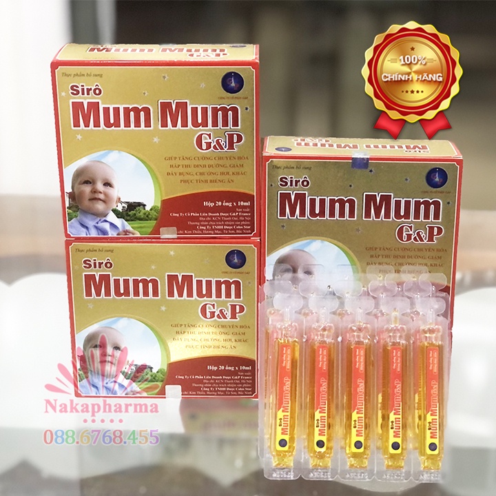 Siro Mum Mum G&P  - Ăn ngon tiêu hóa khỏe Gold – Tăng hấp thu dinh dưỡng, giảm đầy bụng, chướng hơi, biếng ăn GP